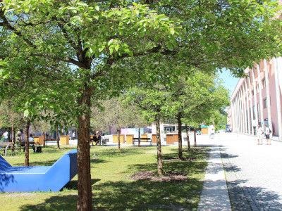 Ein Freigelände auf dem Campus der TH Deggendorf