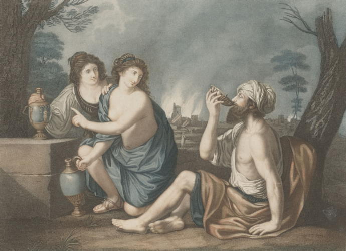 Eines der Kunstwerke: Jacques Bonnefoy, Lot et ses filles, Ende 18. Jahrhundert