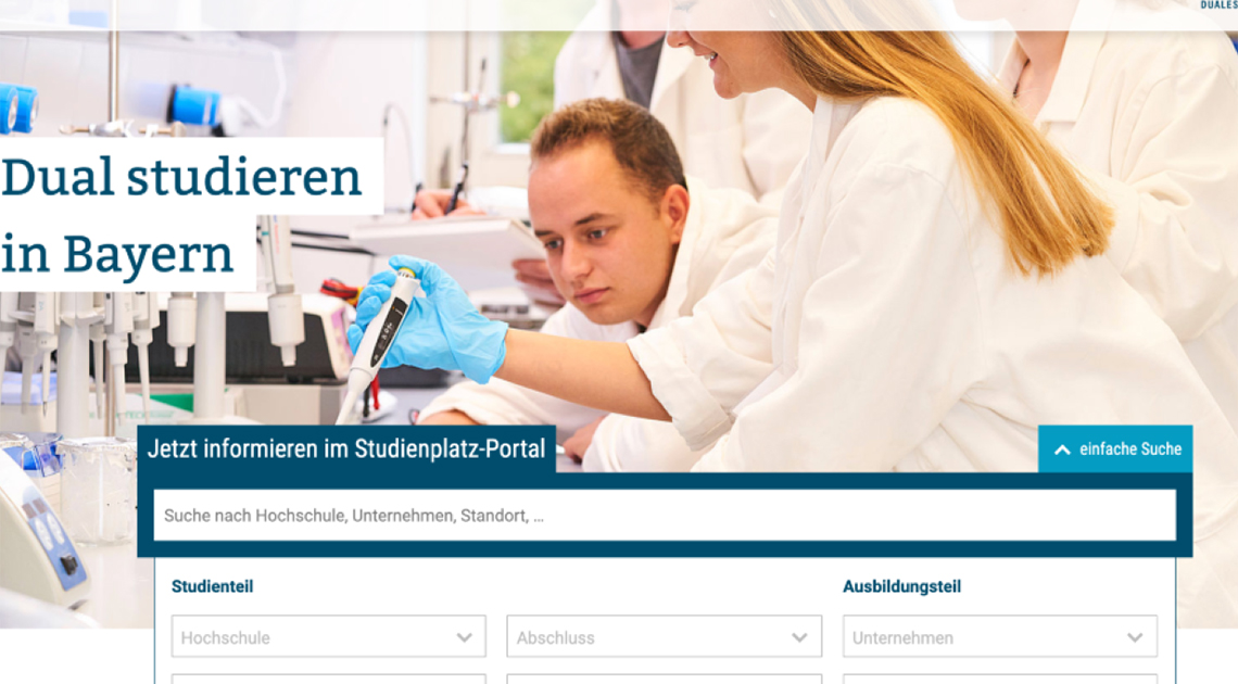 Die neue Internetseite von hochschule dual - Bayerns Netzwerk für duales Studieren bietet umfassende Informationen für Interessierte
