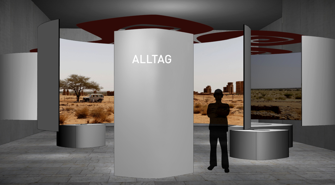 Ein digitaler Vorentwurf aus dem Projekt „Unternehmen Naga – Begehbare und immersive Klang-Landschaft“ des Staatlichen Museums Ägyptischer Kunst München (Bild: SMÄK/„Die Werft“)